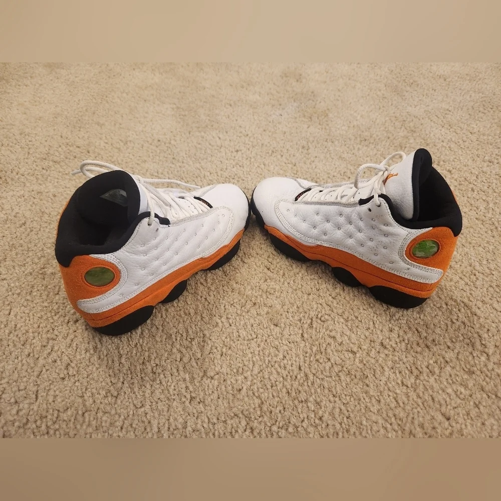 Air Jordan 13 Retro Starfish White Orange‎ Black Suede Size 6Y Youth